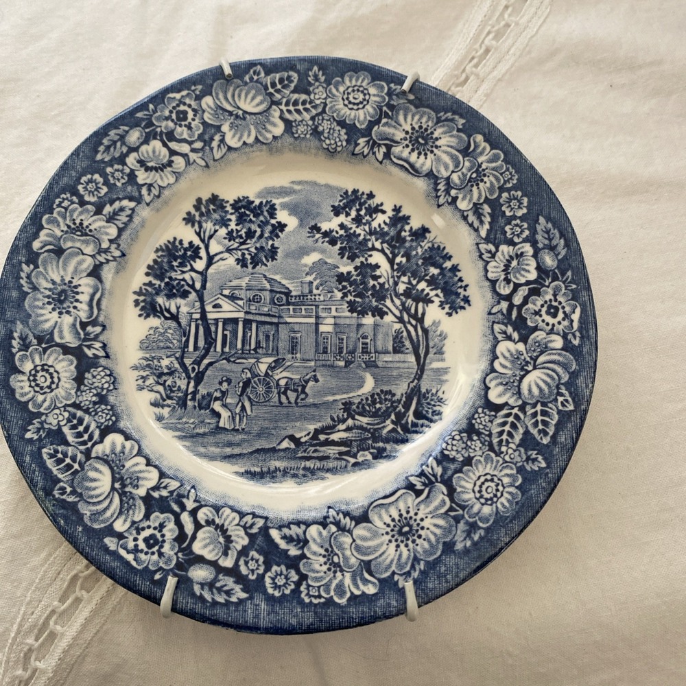 Liberty Blue Staffordshire Historic Colonial Scenes  6" Plate